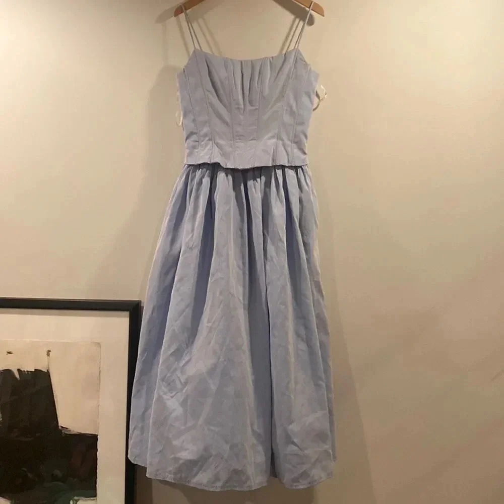 JESSICA McClintock Gunnesax sz 11/12 acetate gown with netted skirting under